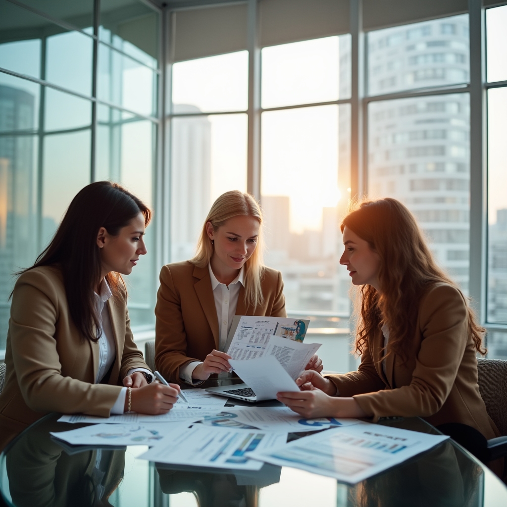 Echipă mică de afaceri discutând strategia digitală